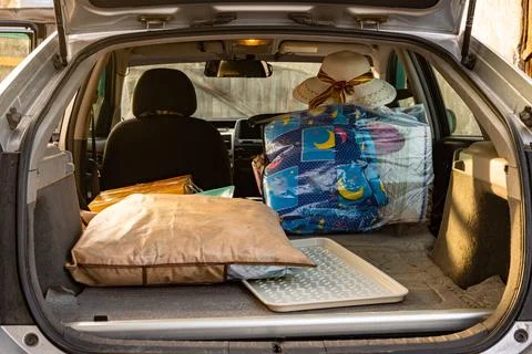 Loading a car with things Stock Photos