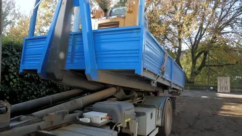 Loading of cargo on the body of the truck Stock Footage 148277166