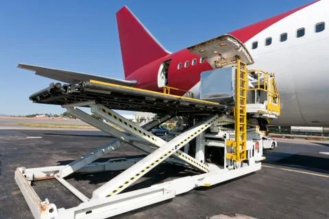 Loading cargo plane Stock Photos