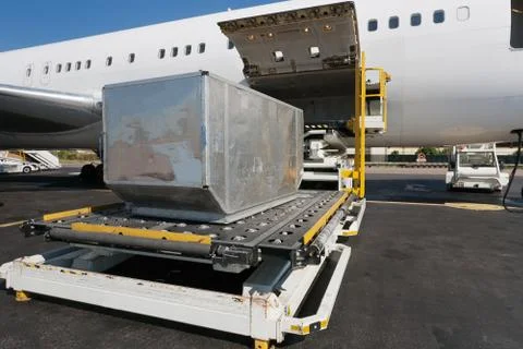 Loading cargo plane Stock Photos
