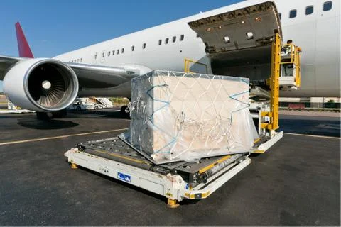 Loading cargo plane Stock Photos