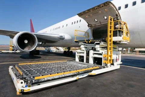 Loading cargo plane Stock Photos