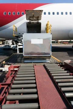 Loading cargo plane Stock Photos