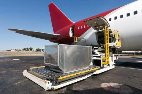 Loading cargo plane Stock Photos