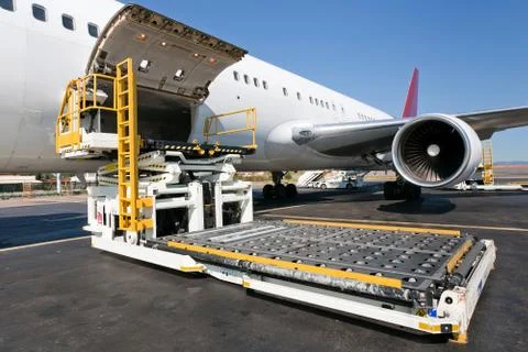 Loading cargo plane Stock Photos