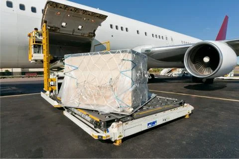 Loading cargo plane Stock Photos