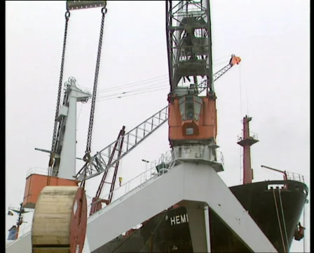 Loading cargo in Port of Antwerp Stock Footage 655589