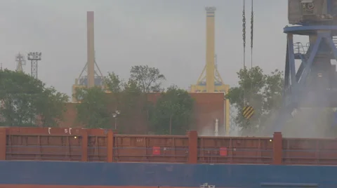 Loading cargo in the port on a cargo ship. Night work at the port Video stock 64900756