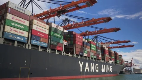 Loading a cargo ship Stock Footage 70516564