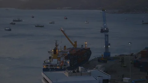 Loading a cargo ship Stock Footage 94604465