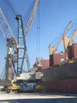 Loading cargo ship Stock Photos