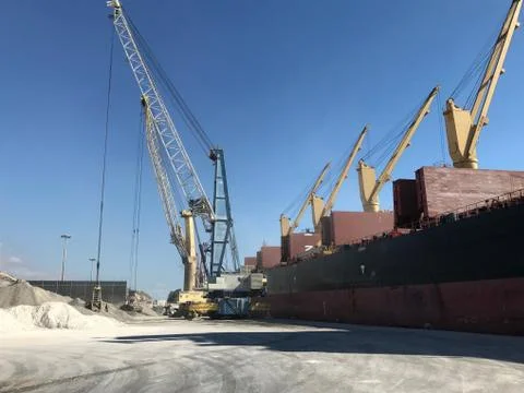Loading cargo ship Stock Photos