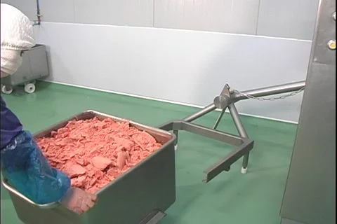 Loading Cart for Meat Grinder Stock Footage 146870