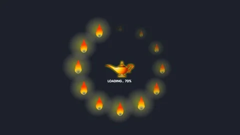 Loading Cartoon Animation Video on Black and Green Screen Background | Arab.. Stock Footage 282954194