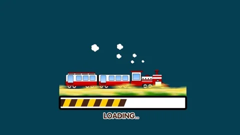 Loading Cartoon Animation Video on Blue and Green Screen Background | Trave.. Stock Footage 282954127