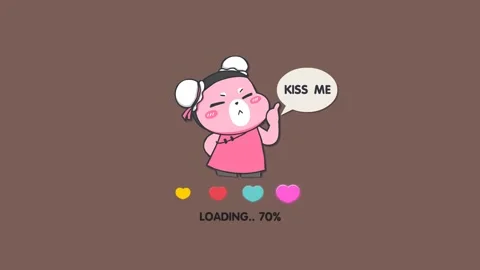 Loading Cartoon Animation Video on Brown and Green Screen Background | Love.. Stock Footage 282954575