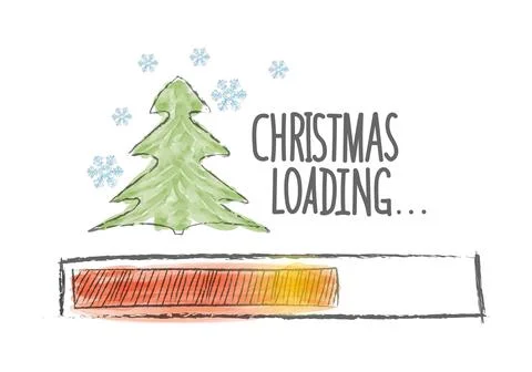 Loading Christmas. The load progress indicator is Christmas. Vector illustrat Stock Illustration