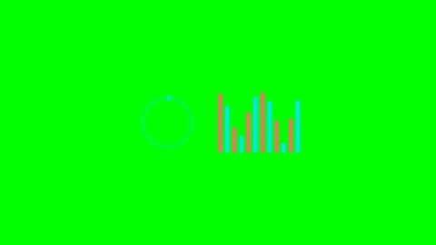 Loading circle animation combined with a digital audio spectrum visualizer Stock Footage 340902778