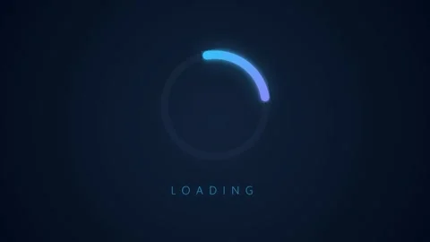 Loading circle animation featuring a glowing blue progress bar Stock Footage 346332019