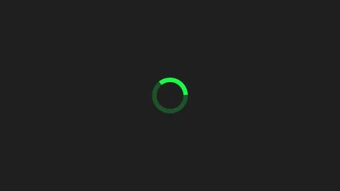 Loading circle animation with green glowing progress bar rotating on dark b.. Stock Footage 339513184
