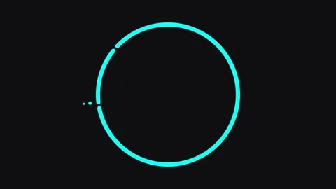 Loading Circle Animation with Neon Blue Dots and Segments Vidéo 333890552