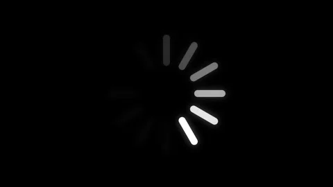 Loading circle animation spinning on black background 4K video Stock Footage 345729902