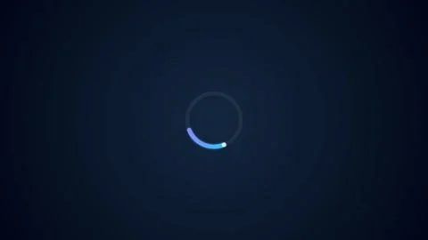 Loading circle animation spinning endlessly against a dark blue background Stock Footage 346331990