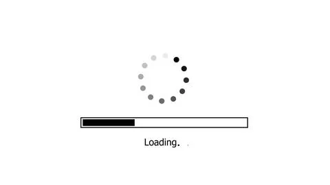 Loading circle, charging upload download loading footage icon Illustrazione stock