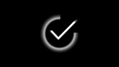 Loading circle with checkmark animation on black screen, successful complet.. Stock Footage 336476152