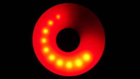 Loading Circle Flashing Rotating Red Led Signal. Screensaver for Waiting Stock Footage 225238798