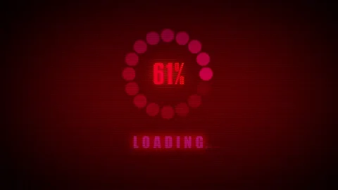A Loading circle generating data download upload red failed Stock Footage 155220367