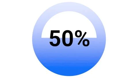 In Loading circle grad blue percent 50 Stock Illustration