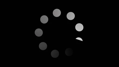 Loading circle icon animation on black b... | Stock Video | Pond5