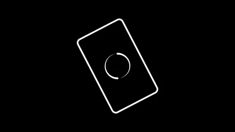 Loading circle icon animation on black background with screen orientation c.. Stock Footage 333032264