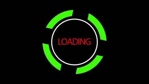 Loading circle icon . Green segmented circle on black background. 3D animatio Stock Illustration
