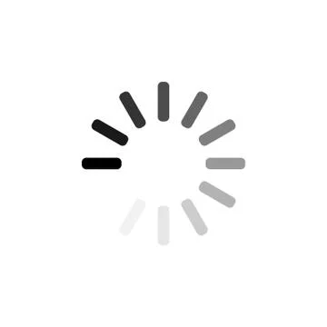 Loading circle icon. Vector illustration, flat design. Illustrazione stock