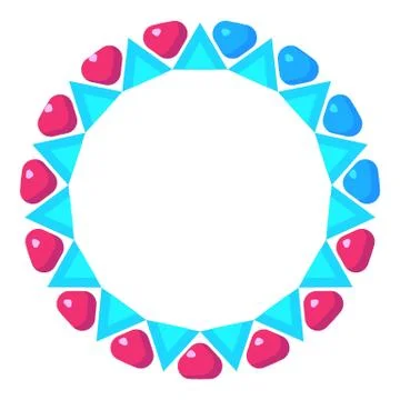 Loading circle with pink and blue hearts icon Stock Illustration