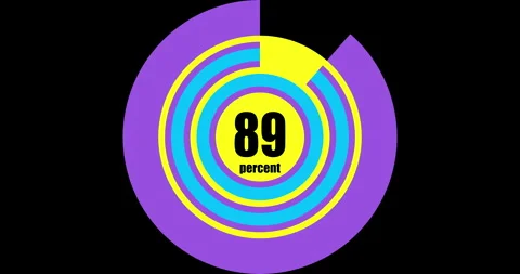 Loading Circle Ring in blue and pink on black background. 100 in the loading Stock Footage 253909312