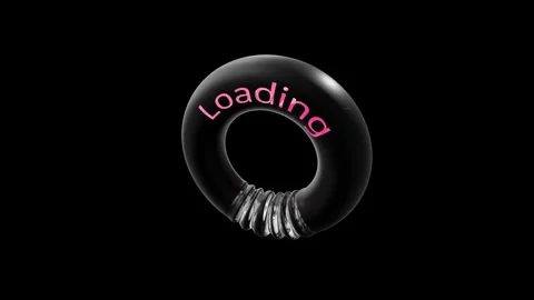 Loading Circle Ring It looks like donut. Letter word"Loading" pink color. Video stock 269444605