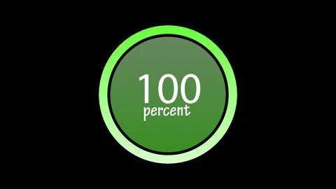 Loading Circle Ring. Loading Transfer Download Animation 0-100 on black scr.. Illustrazione stock