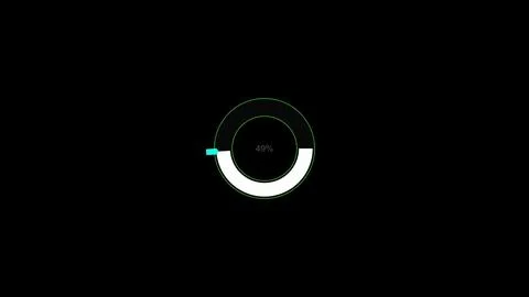 Loading Circle Ring. Loading Transfer Download Animation 0-100% in blue sci.. Stock Illustration