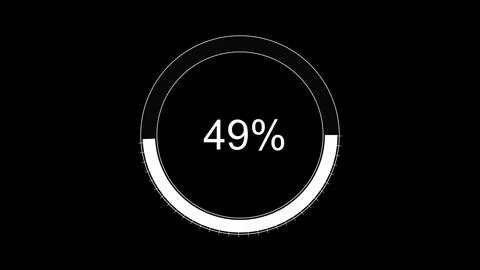 Loading Circle Ring. Loading Transfer Download Animation 0-100% in blue sci.. Stock Illustration