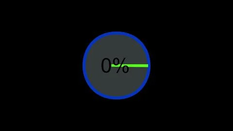 Loading Circle Ring. Loading Transfer Download Animation 0-100% in blue sci.. Stock Illustration
