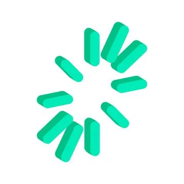 Loading circle sign icon, isometric 3d style Stock Illustration