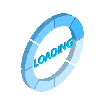 Loading circle sign icon, isometric 3d style Stock Illustration