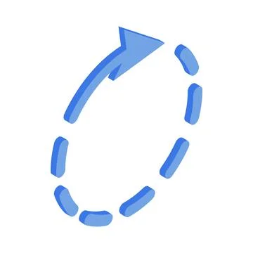 Loading circle sign icon, isometric 3d style Stock Illustration