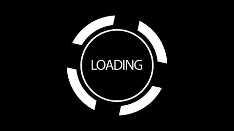 Loading circle with sign LOADING on black background. 3D animation Stock Illustration