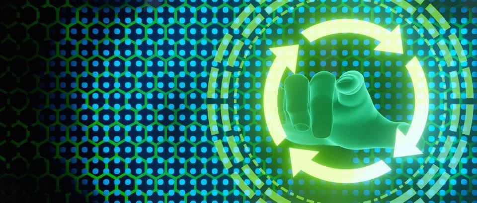 Loading circular arrows technology symbol 3D Render Stockillustratie