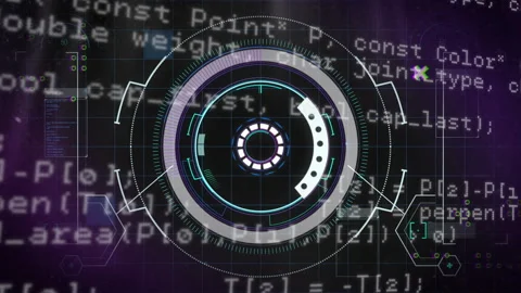 On loading, circular UI ring fading in, hub rotating clockwise, segmented arc Stock Footage 315788116