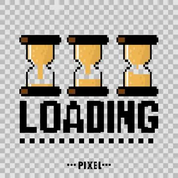 Loading clock pixel Stock Illustration